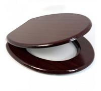 18" Mdf Universal Bathroom Wc Toilet Seat Easy Fit With Fittings Wooden Mahogany