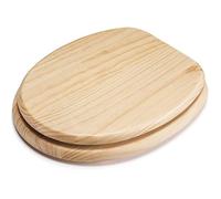 18" MDF Universal Toilet Seat - Quick & Easy Fit Wooden WC Bathroom Seat with Strong Zinc Alloy Hinges, Smooth Polyurethane Finish, Easy Clean & Hygienic 18 Inch Design