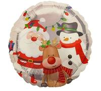 18" Merry Christmas Foil Balloon Xmas Party Decoration - Helium Suitable Santa Reindeer Snowman Hanging Garland Banner with String for Holiday Party Decor (Santa & Friends)