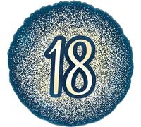18" Metallic Glitter Happy 18th Birthday Navy Gold Foil Balloon