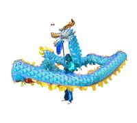 18-Meter Dragon Dance Parade Silk Costume with Lion Mascot, Realistic Design for 8-Person Team Performances