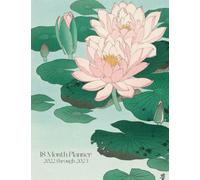 18 Month Planner Weekly and Monthly: Large Floral Monday Start July to December Planner Notebook | Pink Floral Appointment Book with Water Lily by Ohara Koson
