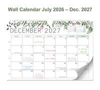 18 Month Wall Calendar July 2026 - December 2027, A4 Twin-Wire Binding 2026/2027 Calendar UK, Monthly Wall Calendar for Home Office - 2026 UK Wall Calendars for Easy Planning