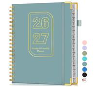 18 Month Weekly & Monthly 2026-2027, January 2026 -June 2027 Planner, 8.5" x 11" A4 Hardcover Daily Planner, Weekly & Monthly Agenda Book with Tab, Spiral Calendar Planner for Work School Home, Blue