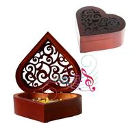 18 Note Heart Shape Music Box Classical Engraved Musical Box Gifts for Halloween Birthday Christmas New Year (Tune: Once upon a December)