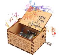 18 Note You Are My Sunshine Music Box Personalised Mini Music Box Gift Box Laser Engraved Vintage Wood Hand Crank Music Box You Are My Sunshine Gifts Music Boxes Wooden Musical Box Wooden Gift
