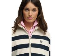 (18, Off White/Eclipse Navy) Superdry Womens Studios Stripe Sweatshirt