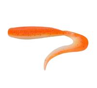 18 or 15 Pack Curly Tail Soft Baits Double Color Fishing Bait with Salt & Fish Attractant Slow-Sink Bait Bionic Swimming(Orange,6cm 18pcs)