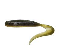 18 or 15 Pack Curly Tail Soft Baits Double Color Fishing Bait with Salt & Fish Attractant Slow-Sink Bait Bionic Swimming(Brown 1,6.5cm 15pcs)