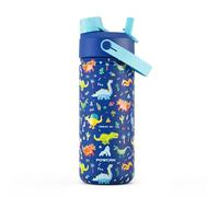 18 oz Kids Stainless Steel Water Bottle: Spill-Proof, Insulated Cup with Straw Spout Lid, BPA-Free, Backpack Friendly, Durable, 24H Cold for School, Sports, Camping, Adventures, Gift (Dinosaur-Era)