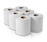 18 Pack 2 Ply White Roll Paper Towel Kitchen Centre Feed Paper Rolls for Cleaning Heavy Duty Industrial Tissue White Rolls by RelianceUK