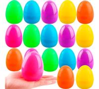 18 Pack 3.74 Inch Large Easter Eggs Big Colorful Fillable Easter Eggs Flat Bottom Plastic Easter Eggs Empty Surprise Eggs for Easter Hunt Party Favor Refillable Basket Fillers
