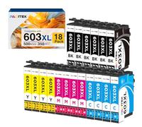 18 Pack 603XL Ink Cartridges Multipack Replacement for Epson 603 XL for Expression Home XP-3100 XP-4100 XP-2100 XP-2105 XP-3105 Workforce WF-2810 WF-2830 WF-2835 WF-2850