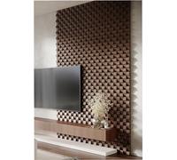 18 Pack - Acoustic Slat Wall Stripes | DIY Wall Decor Art | Seamless Appearance 3D Mosaic wall Puzzle | Wooden (HDF) Decorative Diffuser | Color: (Nut, ZARINA)