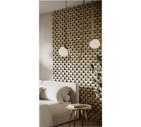 18 Pack - Acoustic Slat Wall Stripes | DIY Wall Decor Art | Seamless Appearance 3D Mosaic wall Puzzle | Wooden (HDF) Decorative Diffuser | Color: (Oak, ZARINA)