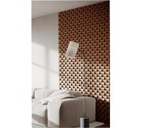 18 Pack - Acoustic Slat Wall Stripes | DIY Wall Decor Art | Seamless Appearance 3D Mosaic wall Puzzle | Wooden (HDF) Decorative Diffuser | Color: (Cherry, ZARINA)