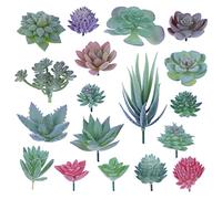 18 Pack Artificial Succulent Plants Artificial Mini Fake Plant for Lotus Landscape Decorative Garden Arrangement Decor (18)