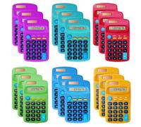 18 Pack Basic Calculators for Students, Pocket Calculator Bulk Classroom Mini Calculators Solar and Battery Dual Powered Handheld Calculator 8 Digit Display for Office School and Home (Colorful)