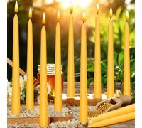 18 Pack Beeswax Taper Candles, 23 cm Handmade Natural Candles Sticks,10 Hours Long Lasting Burning, Dripless, Nontoxic and Smokeless Bees Wax Candles for Home, Church, Wedding