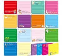 18 Pack Bible Sticky Notes with Lines, Inspirational Religious Christian Notepads, Bible Verse Quote Notepads for Message, Reminder, Gifts, Diary Lists, Office, School, Scripture Memo Pads (3” x 3”)
