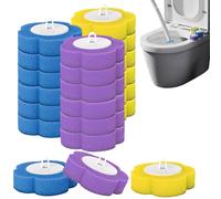 18 Pack Disposable Toilet Brush Refills with 3 Fresh Scents - Hygienic Cleaning Heads Compatible with Bowl Buddy & Handles（Blue, Yellow & Purple）