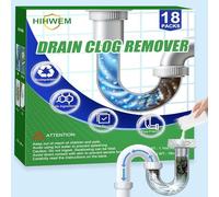 18-Pack Drain Clog Remover - Heavy-Duty Drain Cleaner for Hair and Grease, Powerful Sink and Shower Unclogger, Pipe-Safe Formula for Easy Use
