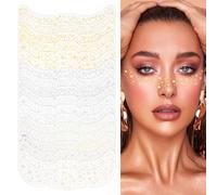 18 Pack Face Glitter Freckles Face Tattoo Fake Freckles Stickers Gold Sliver Holographic Sparkle Freckle for Women Rave Festival Concert Party Cosplay Prom