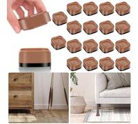 18 Pack Furniture Risers 1, 2 or 3 Inch, Adjustable Bed Risers Heavy Duty For Table Desk Couch Chair Sofa Cabinet Bed Legs Dorm, Square Stackable Bed Raisers Blocks Lift Height 1", 2" or 3", Brown
