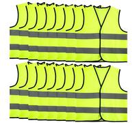 18 Pack Kids Hi Vis Vest Child High Visibility Reflective Vest Bulk Children Hi Vis Safety Vests with Reflective Strips for Girls Boys Outdoor Activities (M, 7-9 Years(120-130 cm))