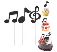18 Pack Music Symbol Theme Party Cupcake Toppers, Musical Symbol Cupcake Picks Concert Theme Birthday Party Cake Decoration