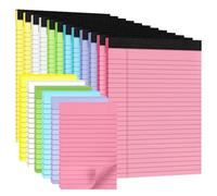 18 Pack note pads 5x8, Lined Sticky Notes 4x6 Color Small Notepad, 50 Sheets per Writing Pad, Perforated Legal Pads Bulk Narrow Ruled Writing Pad ＆ Self-Stick Note Pads for College Office Journal Work