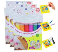 18 Pack Popcorn Pens for Kids, 6 Colours, 3D Bubble Popcorn Drawing Pens