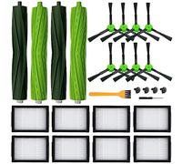 18 Pack Replacement Parts Accessories Compatible for Roomba i3 i3+ i7 i7+ i4 i6 i6+i8 i8+/Plus E5 E6 E7 J7 i5+j5+ I,E &J Series Vacuum Cleaner 2 Set of Roller Brush & 8 Filters & 8 Side Brushes