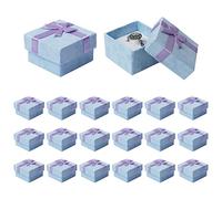 18 Pack Ring Gift Boxes Bulk, 4× 4cm Jewellery Gift Boxes with Bow-knot, Cardboard Small Gift Boxes for Jewellery Ring Earring Display and Gifting, Purple