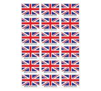 18 Pack Sheet - 45mm X 30mm Made in England Union Jack Self Adhesive Stickers - Water Proof Decal - Great Britain, Flag, GB, UK, England St George SG402