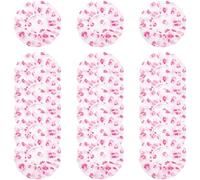 18 Pack Shower Caps for Women,Waterproof Reusable & Disposable Adjustable Bath Caps For Spa Long Hair Travel Saunas (Red Flowers)