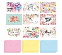 18 Pack Thank You Cards with Envelopes Premium Blank Greeting Card Set for Appreciation Notes Elegant Folded Note Cards for Wedding Birthday Teacher Business
