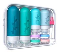 18 Pack Travel Bottles for Toiletries - TSA Approved Silicone Containers, Leak Proof Refillable Liquids Shampoo & Conditioner Essentials