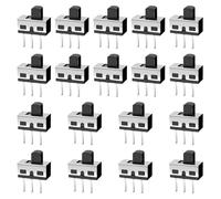 18 Pack Vertical Slide Switch, 3 Pin 2 Position 1P2T SPDT Mini Micro Toggle Switch for PCB Breadboard Electronic Board (5mm)