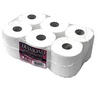 18 Pack White Diamond Centre Feed for Multi-Purpose Cleaning Super Absorbent 2 Ply 65M Rolls Kitchen Paper Towels