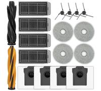 (18 Pack) X50 Ultra Replacement Parts Compatible with Dreame X50 Ultra Robot Vacuum Cleaner, 2 Roller Brushes, 4 Side Brushes, 4 Dust Bags, 4 HEPA Filters, 4 Mop Pads, Accessories Kit