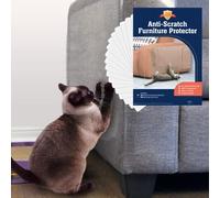 18 Pack XL Anti Cat Scratch Furniture Protector - Couch Protector from Cat Claws w/Twist Pins - Heavy Duty, Strong, Clear, Easy-to-Apply Scratching Deterrent and Shield for Sofa