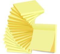 (18 Pads) Sticky Notes 76 mm x 76 mm Yellow, Strong Adhesive, Clean Removal, Recyclable, Self-Stick Pads, Easy to Post for Home, Office, Notebook 56 Sheets/Pad, 1008 Sheets Total