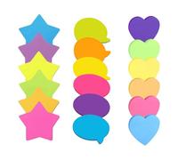 18 Pads Sticky Notes, Colorful Bubble Star Heart Shape Cute Sticky Notes, 7x7cm Brilliant Colors Collection Self-Stick Note, 30 Sheets/Pad, Bright Post Stickies for Schools, Offices, Homes