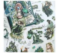 18 Pages Scrapbook Stickers Book for Journaling Supplies, Grils Castles Journal Stickers for Scrapbooking, Junk Journal Supplies,Planner,Camera,Water Bottles(Elf)