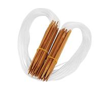 18 Pairs Bamboo Circular Knitting Needles Set Double Point Knitting Needles with Transparent Tube Size from 2-10mm Length: 80cm