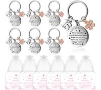 18 Pcs 16th Birthday Keychain Gift Set Sweet Birthday Keychain Bulk Include 16 Year Old Birth-day Keychains Pink Card Organza Bag Birth-day Gifts for Boy Girl Family Friend Anniversary Party Decor