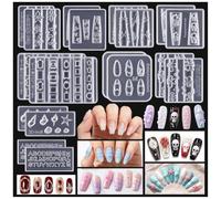 18 Pcs 3D Nail Art Silicone Resin Molds
