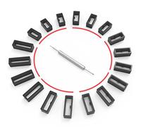 18 Pcs 6 Sizes Silicone Watch Strap Holder with Locking Function Compatible with Garmin Watch Band (Black)
