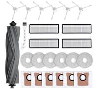 18 Pcs Accessories Kit for Dreametech L10s Ultra / L10 Ultra Robot Vacuum Replacement Parts Including 1 Main Brush 4 HEPA Filters 6 Sidebrushes 6 Mop Pads 1 Cleaning Brush